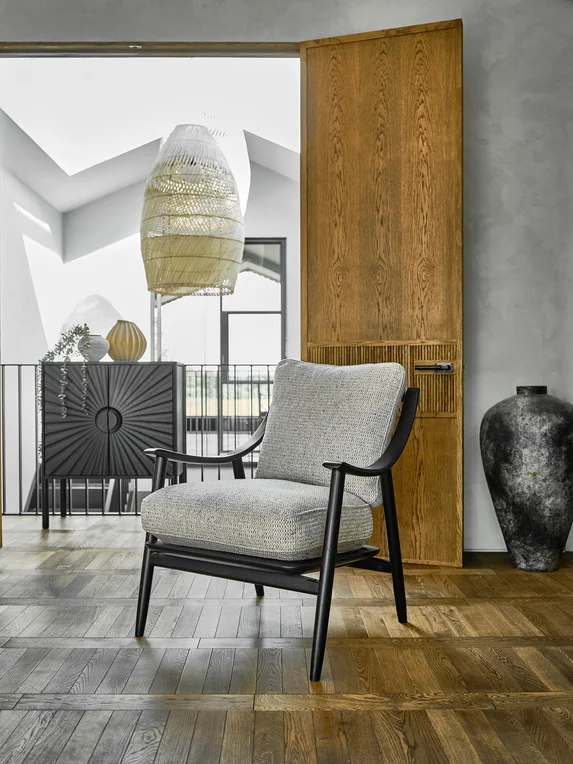Marino 0700G chair upholstered on black ash wood
