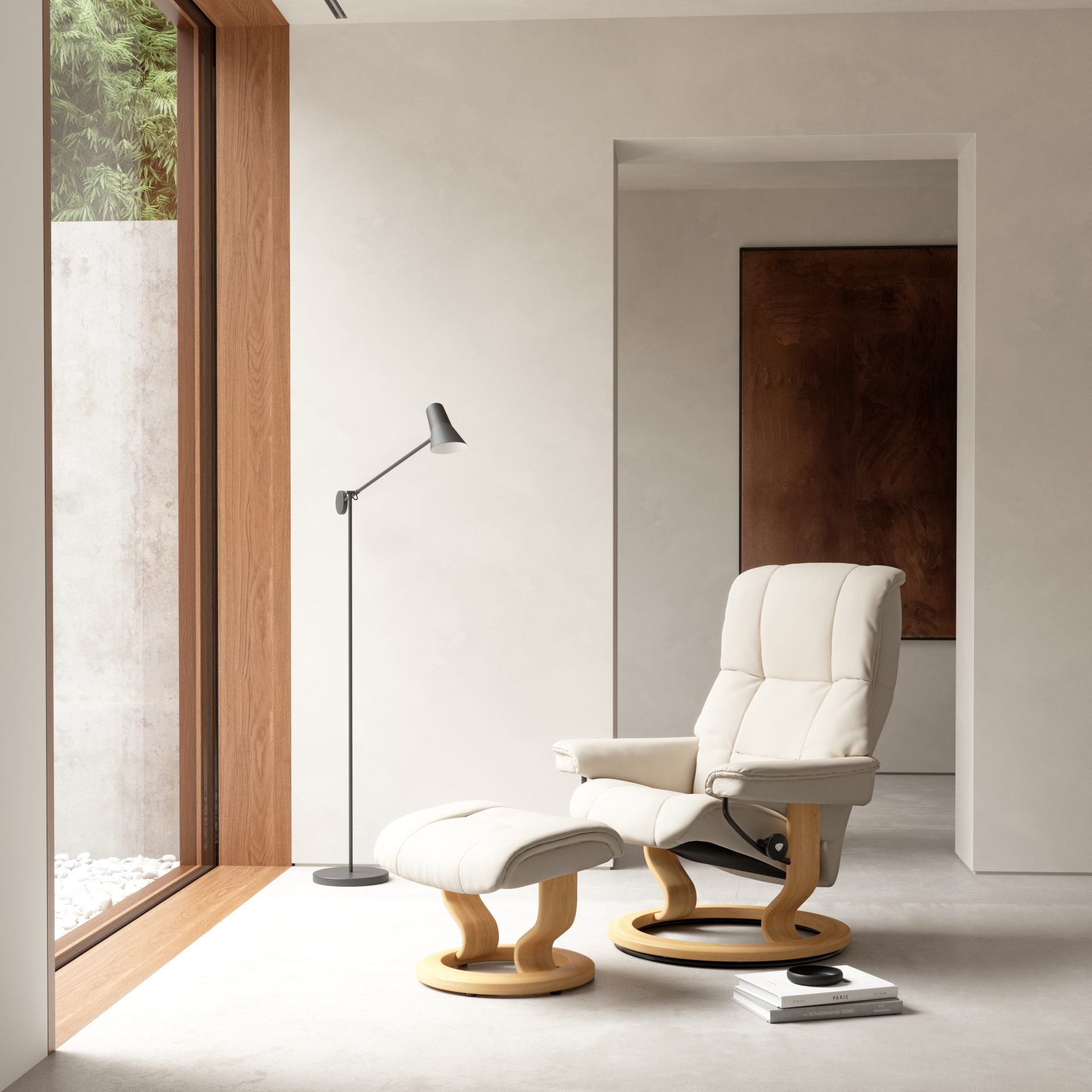 Stressless Mayfair Classic_Batick Milky White_Oak