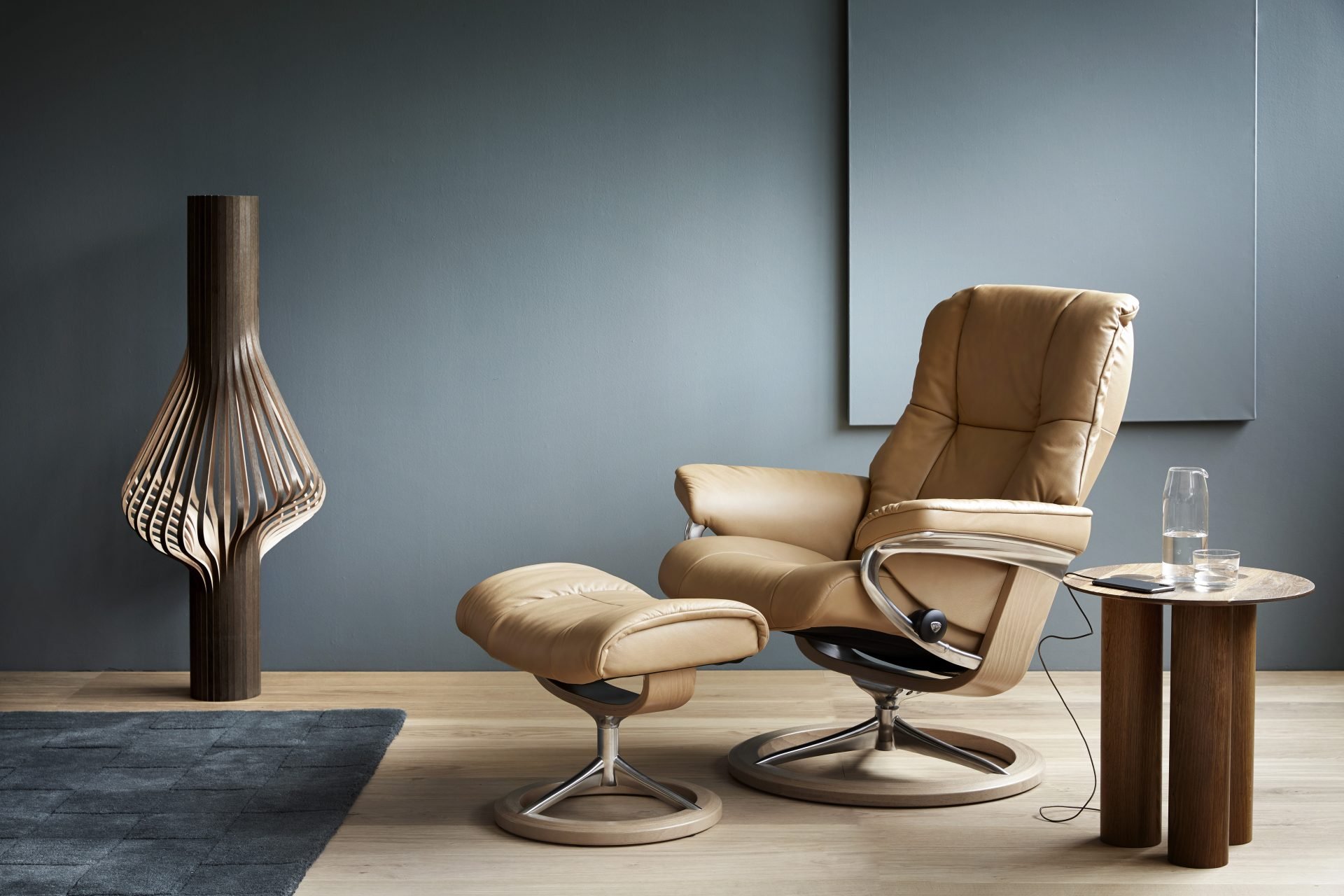 Stressless Mayfair_Paloma almond_signature_oak