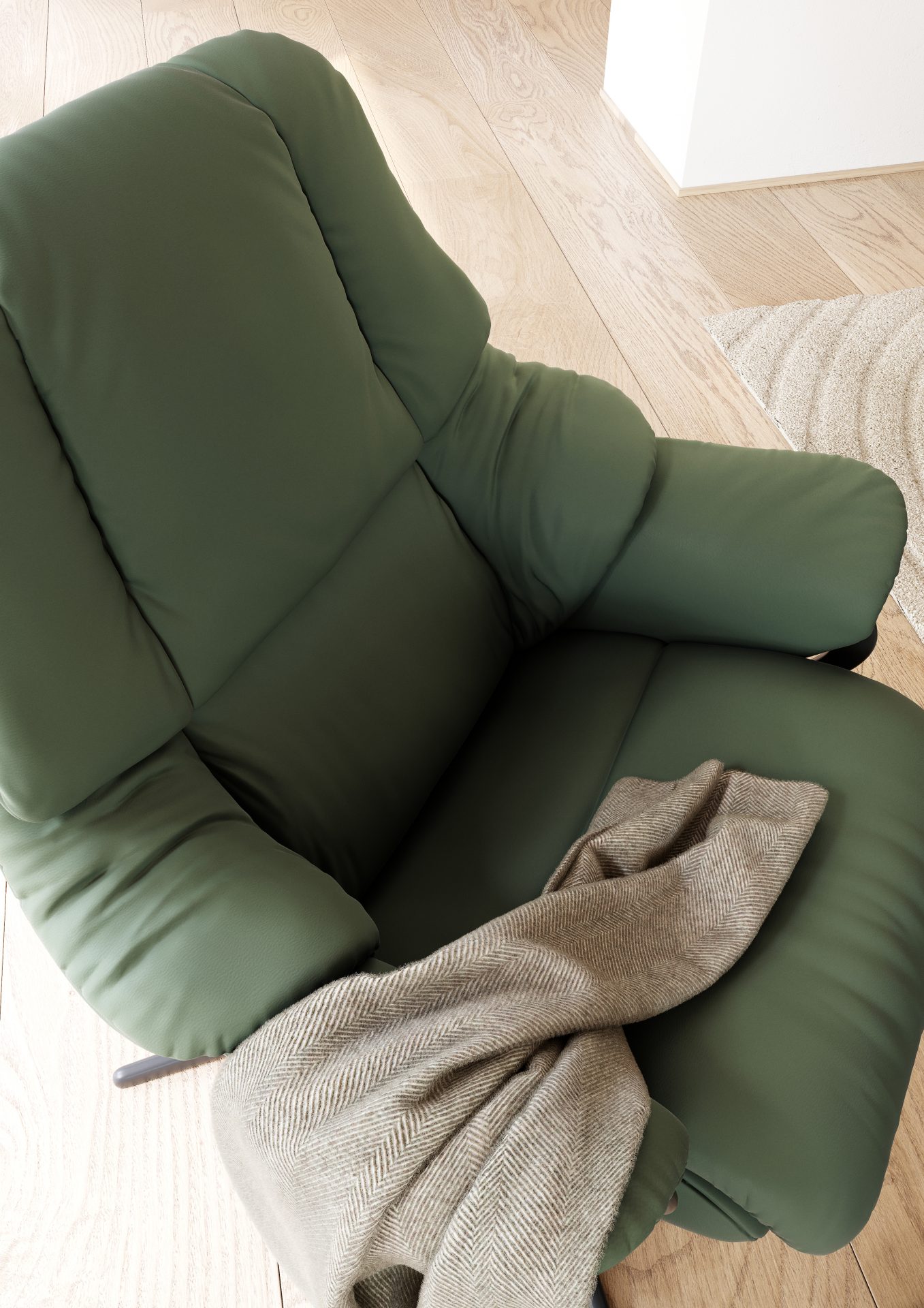 Stressless Reno Cross_Batick Thyme Green_Black_detail