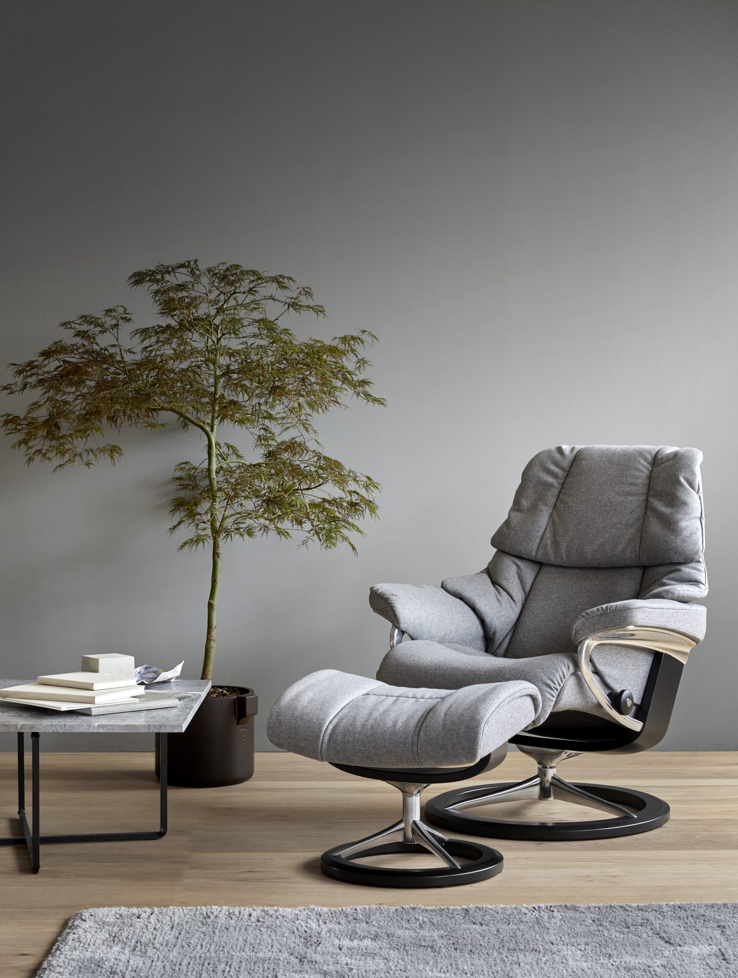 Stressless Reno Signature Balck_ Calido Light Grey