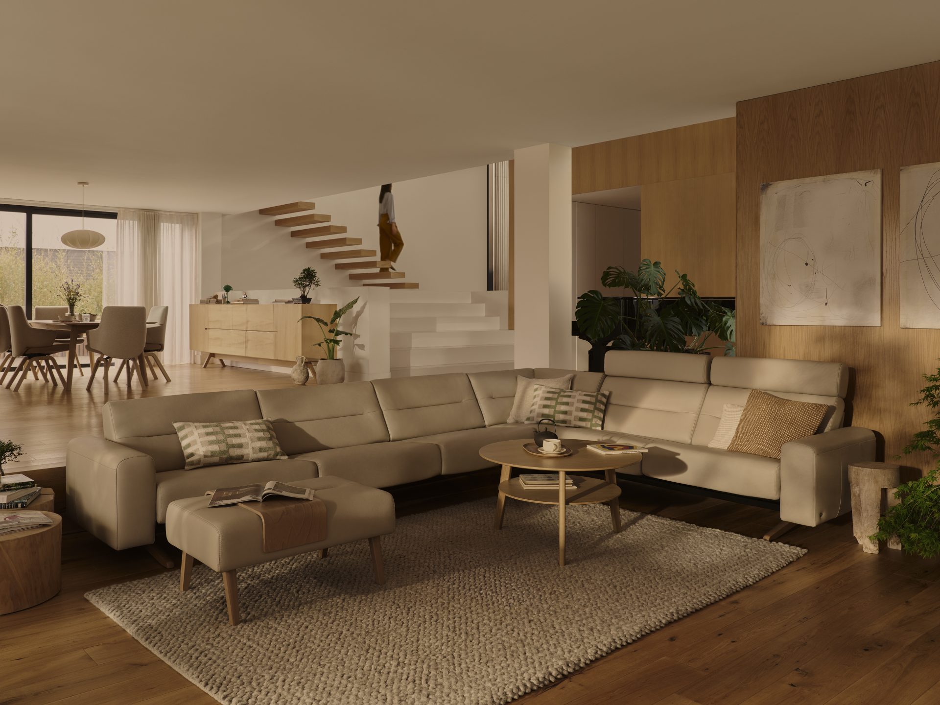 Stressless Stella S1_3.5C2.5_Velaro Light Grey_Oak_01