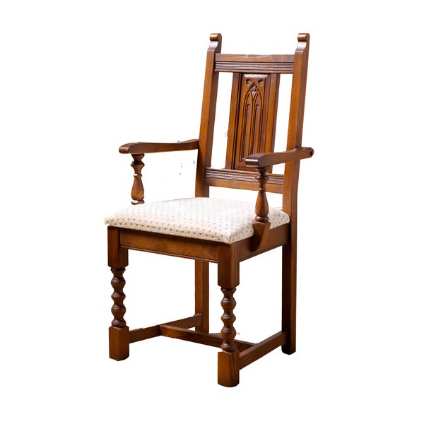 Wood Bros. Carver Dining Chair (Moon & Harris Tweed Fabrics )